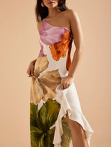 One-Shoulder Maxi Slip Dress