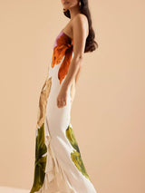 One-Shoulder Maxi Slip Dress